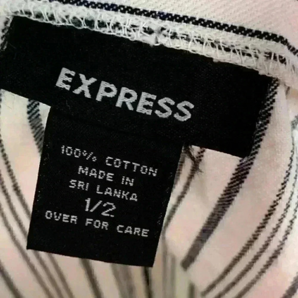 Express skirt size 1/2 black white striped pencil - Picture 7 of 9